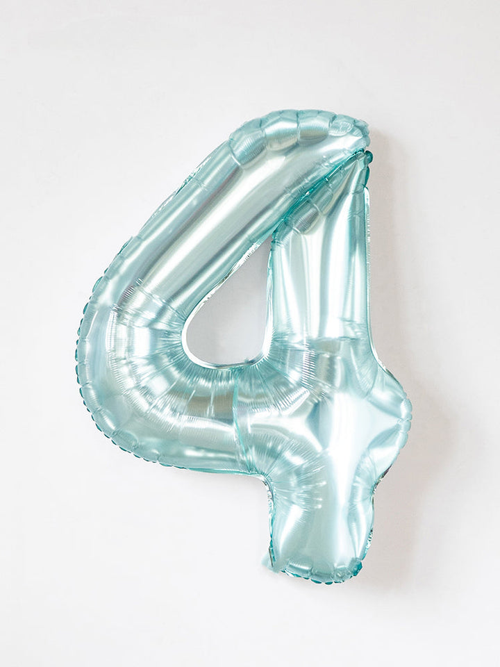 40 Inch Light Blue Crystal Number Balloon