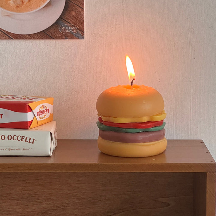 Mini Hamburger Shaped Scented Candle