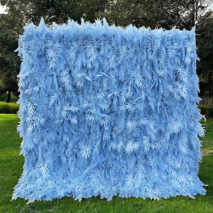 Blue fern foliage backdrop for weddings
