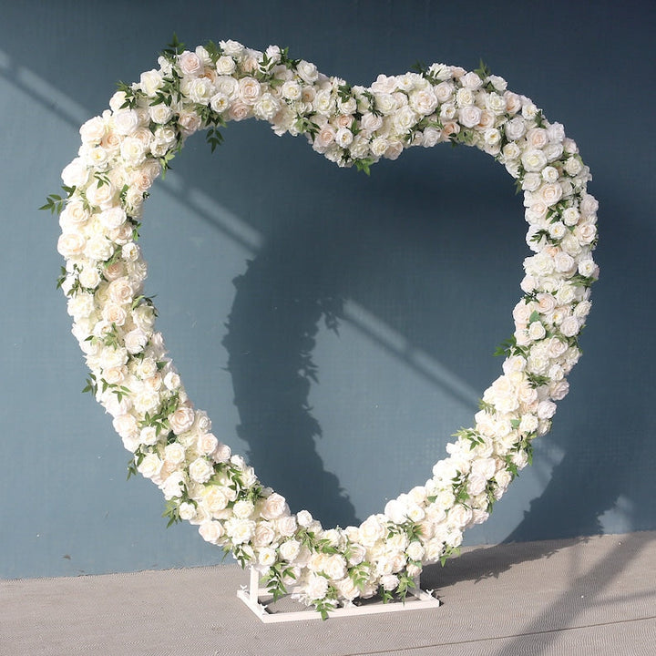 Flower Arrangement Wedding Background Arch Heart Shaped Flower Row