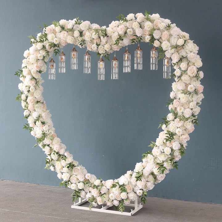 Flower Arrangement Wedding Background Arch Heart Shaped Flower Row