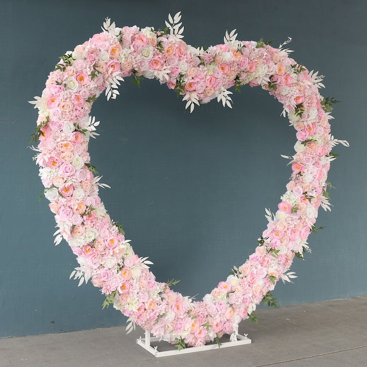 Flower Arrangement Wedding Background Arch Heart Shaped Flower Row