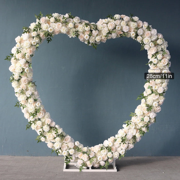 Flower Arrangement Wedding Background Arch Heart Shaped Flower Row