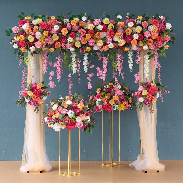 Colorful Flower Arrangement Flower Row Wedding Flower