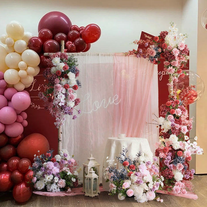 Red Pink Wedding Arch for Wedding Party Decor Proposal