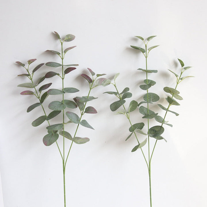 Artificial Leaves Branch Retro Green Silk Eucalyptus Leaf for Home Decor Wedding Plants Faux Fabric Foliage Room Decoration 68CM, perfect as artificial plants.