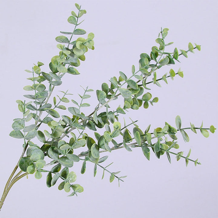 Artificial plastic plants leaves tree green eucalyptus branch for garden wedding decoration faux fake foliage christmas decor, perfect as artificial plants.