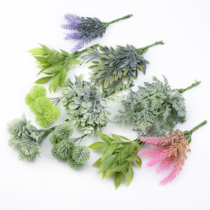 6pcs Plastic floristics artificial plants wedding decorative flowers needlework brooch vases for home decor christmas garland, perfect as faux plants.