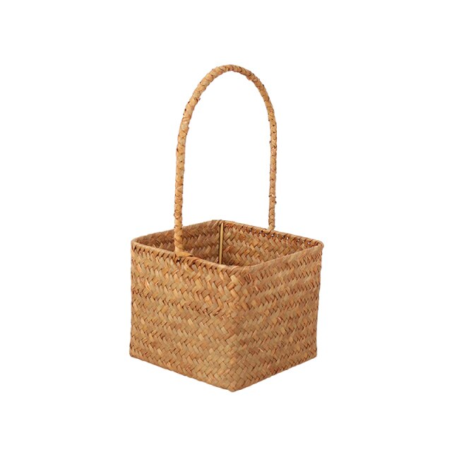 Handmade Straw Seagrass Rustic Wedding Favor Party Decoration Rope Woven Flower Basket Storage Home Decor Hand Baskets