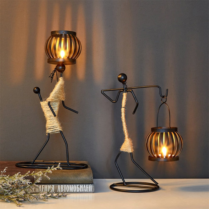 Home Decoration Accessories Creative Candle Holder Iron Kitchen Restaurant Romantic Candlestick Christmas Halloween Bar Party