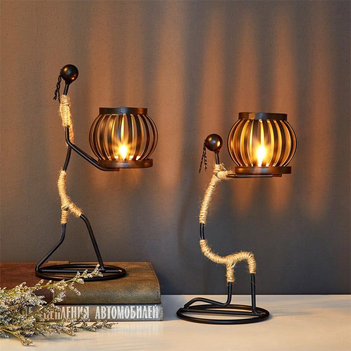 Home Decoration Accessories Creative Candle Holder Iron Kitchen Restaurant Romantic Candlestick Christmas Halloween Bar Party