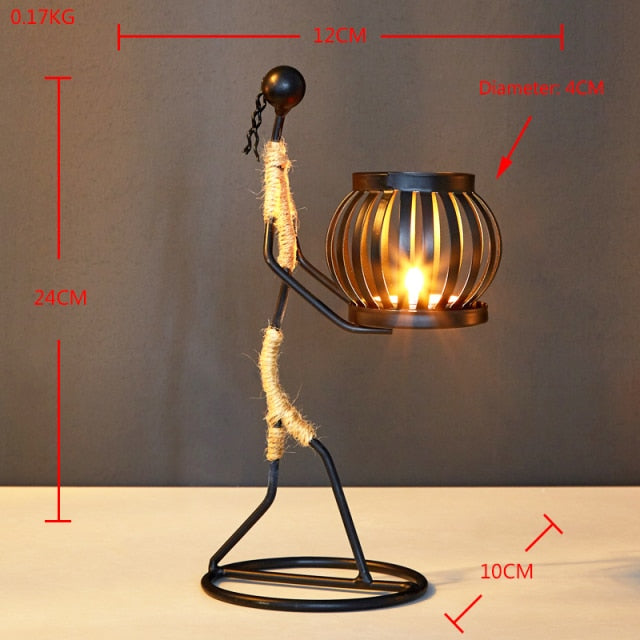 Home Decoration Accessories Creative Candle Holder Iron Kitchen Restaurant Romantic Candlestick Christmas Halloween Bar Party