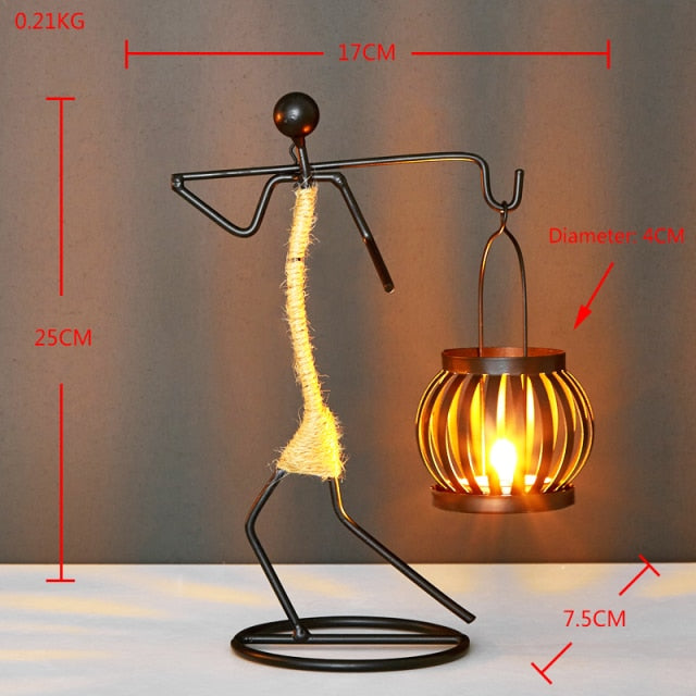 Home Decoration Accessories Creative Candle Holder Iron Kitchen Restaurant Romantic Candlestick Christmas Halloween Bar Party