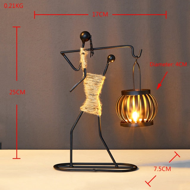 Home Decoration Accessories Creative Candle Holder Iron Kitchen Restaurant Romantic Candlestick Christmas Halloween Bar Party