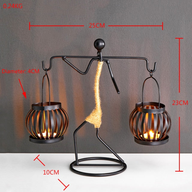 Home Decoration Accessories Creative Candle Holder Iron Kitchen Restaurant Romantic Candlestick Christmas Halloween Bar Party