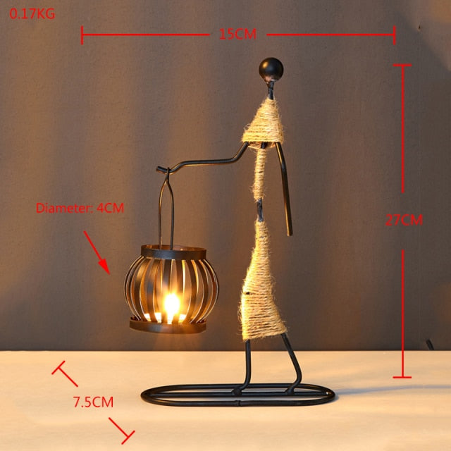 Home Decoration Accessories Creative Candle Holder Iron Kitchen Restaurant Romantic Candlestick Christmas Halloween Bar Party