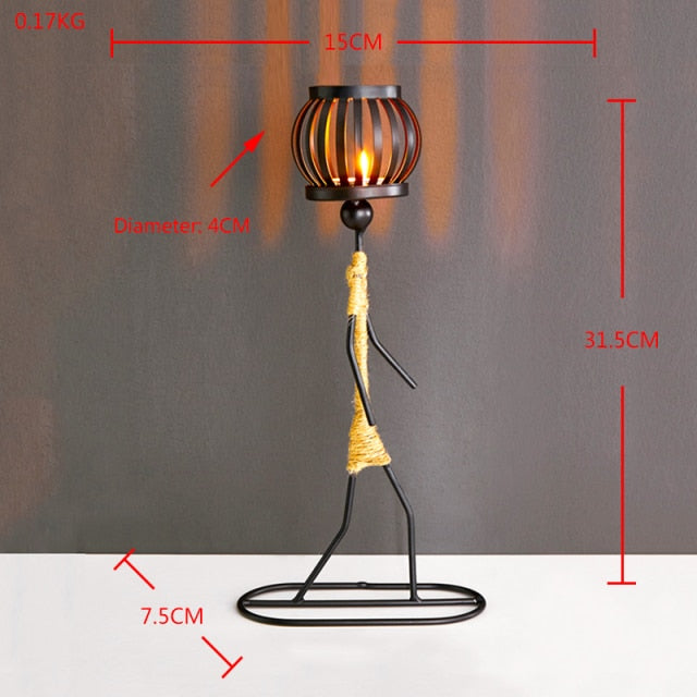 Home Decoration Accessories Creative Candle Holder Iron Kitchen Restaurant Romantic Candlestick Christmas Halloween Bar Party