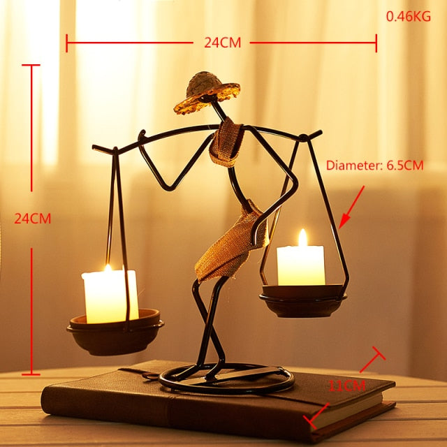 Home Decoration Accessories Creative Candle Holder Iron Kitchen Restaurant Romantic Candlestick Christmas Halloween Bar Party