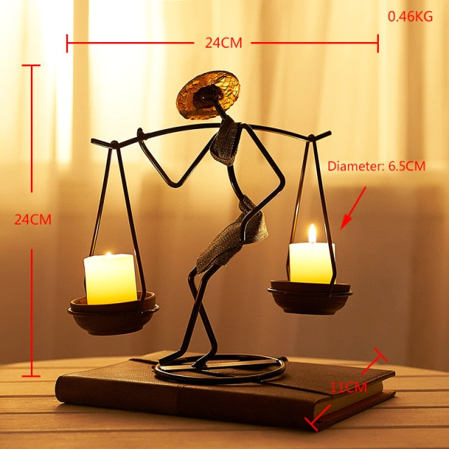 Home Decoration Accessories Creative Candle Holder Iron Kitchen Restaurant Romantic Candlestick Christmas Halloween Bar Party