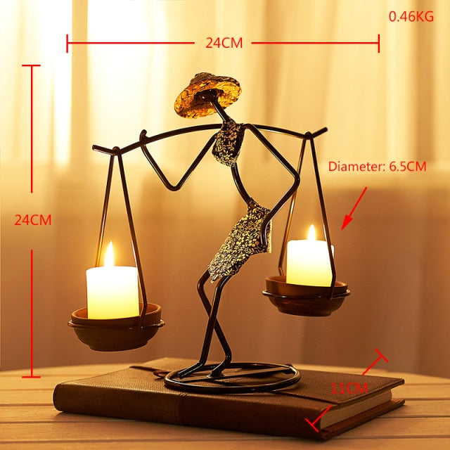 Home Decoration Accessories Creative Candle Holder Iron Kitchen Restaurant Romantic Candlestick Christmas Halloween Bar Party