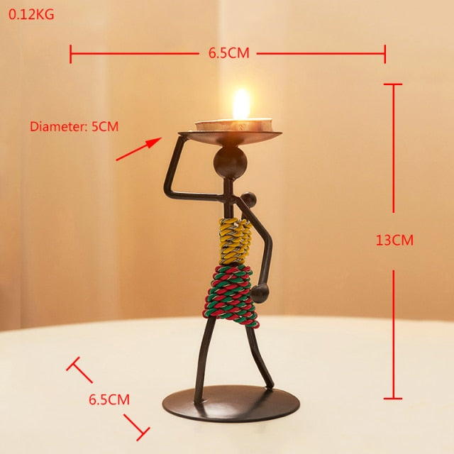 Home Decoration Accessories Creative Candle Holder Iron Kitchen Restaurant Romantic Candlestick Christmas Halloween Bar Party