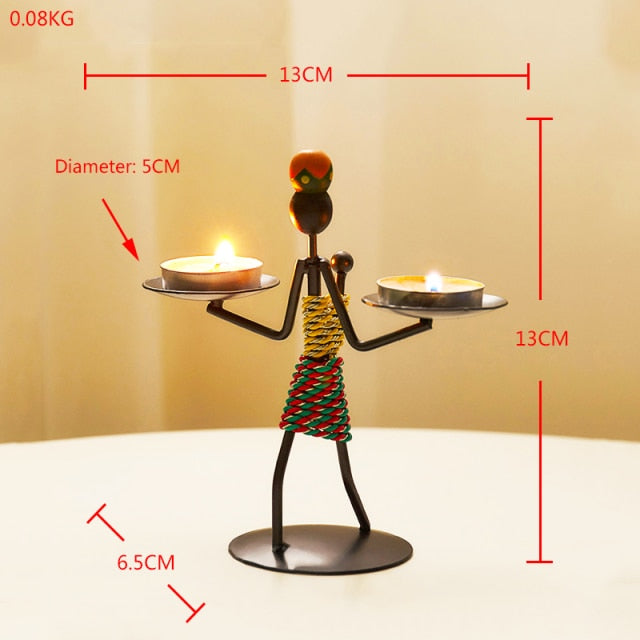 Home Decoration Accessories Creative Candle Holder Iron Kitchen Restaurant Romantic Candlestick Christmas Halloween Bar Party