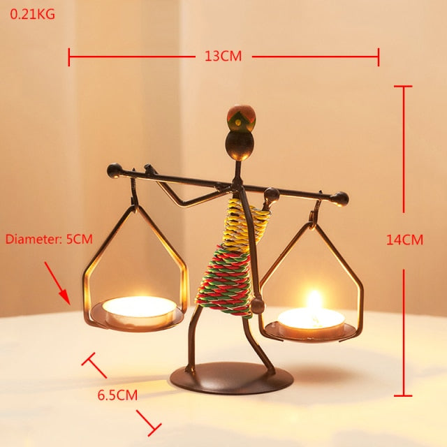 Home Decoration Accessories Creative Candle Holder Iron Kitchen Restaurant Romantic Candlestick Christmas Halloween Bar Party