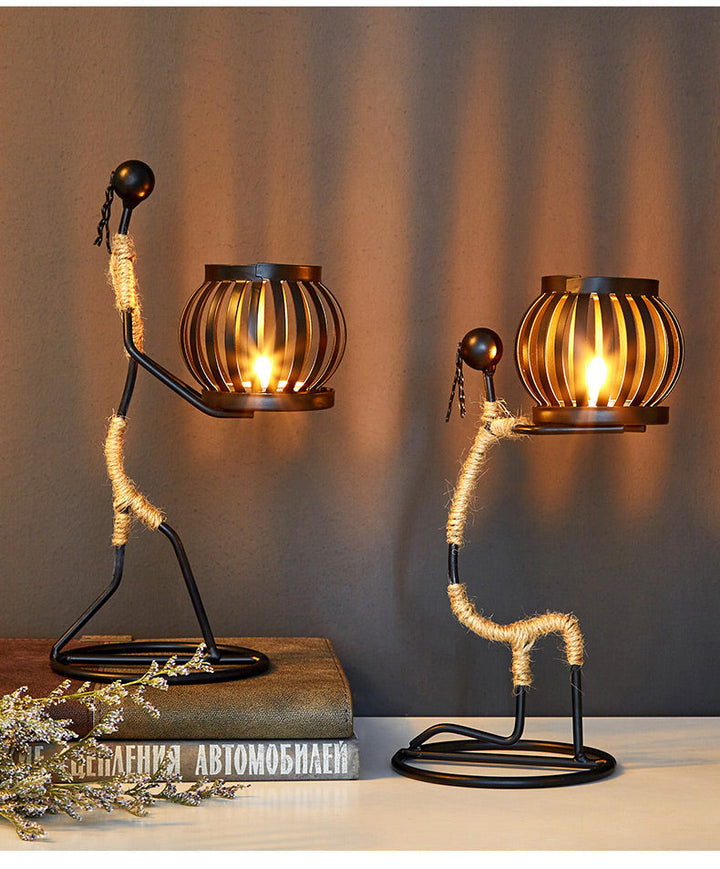 Home Decoration Accessories Creative Candle Holder Iron Kitchen Restaurant Romantic Candlestick Christmas Halloween Bar Party