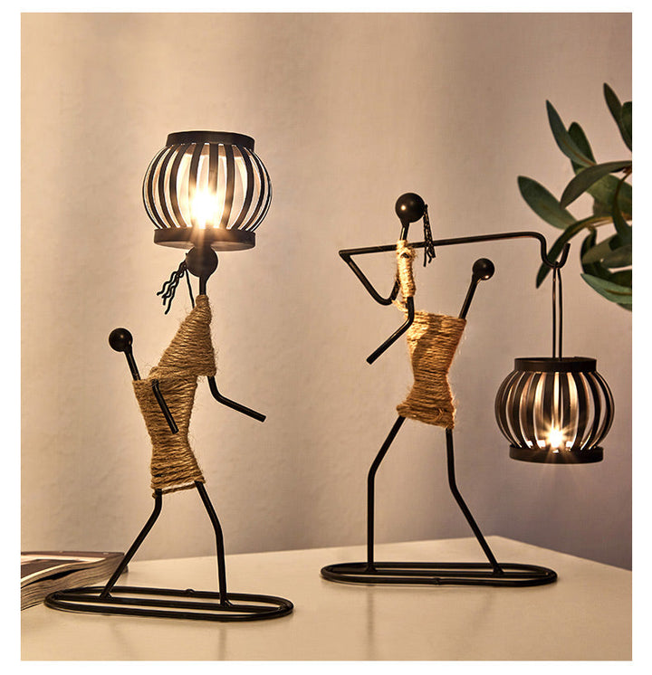 Home Decoration Accessories Creative Candle Holder Iron Kitchen Restaurant Romantic Candlestick Christmas Halloween Bar Party