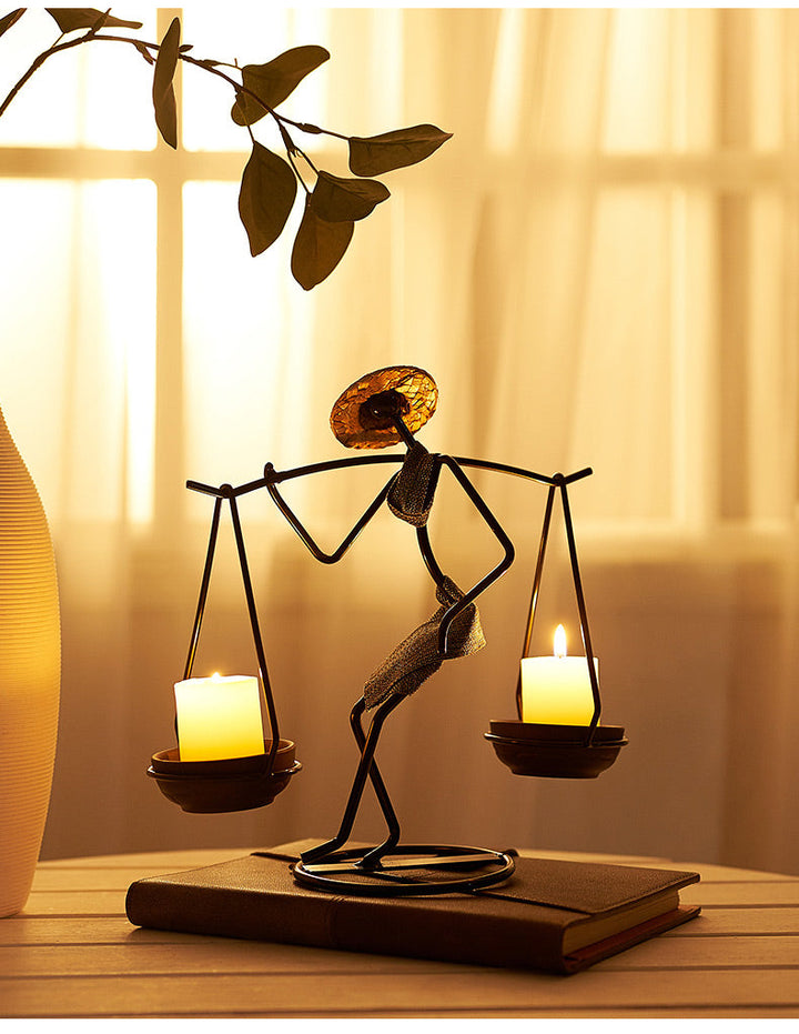 Home Decoration Accessories Creative Candle Holder Iron Kitchen Restaurant Romantic Candlestick Christmas Halloween Bar Party