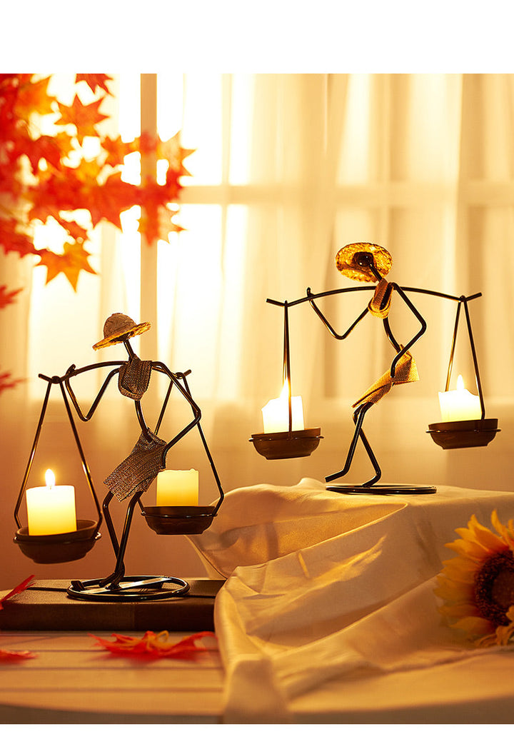 Home Decoration Accessories Creative Candle Holder Iron Kitchen Restaurant Romantic Candlestick Christmas Halloween Bar Party