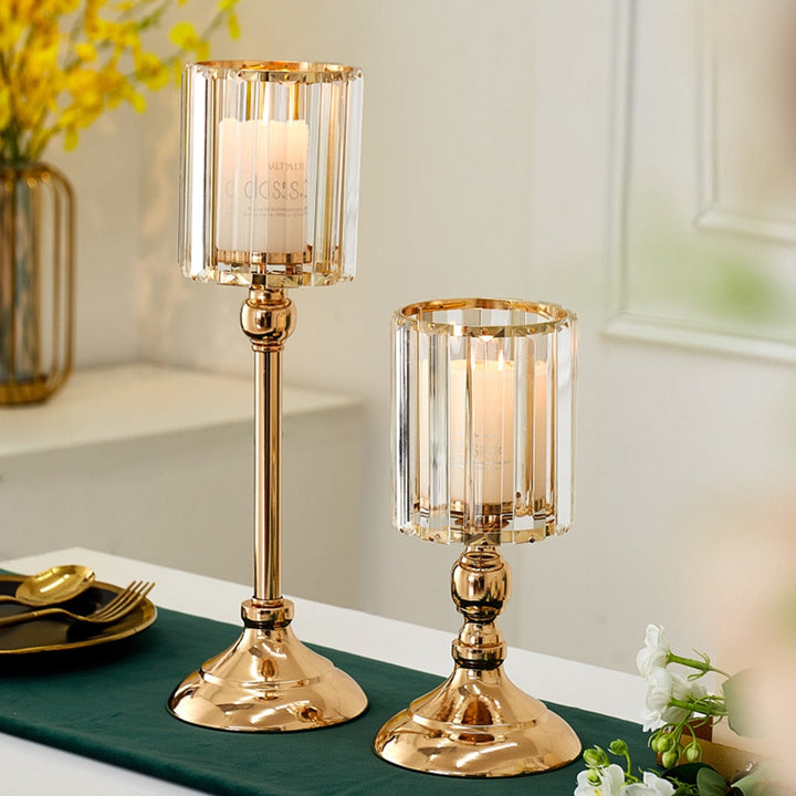 Crystal Candle Holders Candle Lantern Gold Candle Holders Wedding Centerpieces Center Table Candlesticks Parties Home Decor