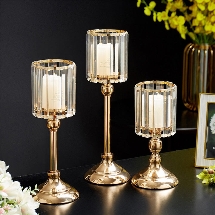 Crystal Candle Holders Candle Lantern Gold Candle Holders Wedding Centerpieces Center Table Candlesticks Parties Home Decor