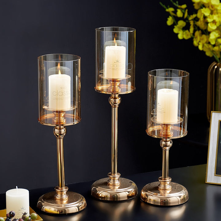 Crystal Candle Holders Candle Lantern Gold Candle Holders Wedding Centerpieces Center Table Candlesticks Parties Home Decor