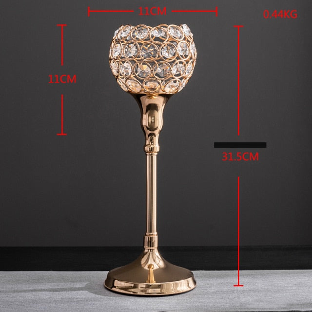 Crystal Candle Holders Candle Lantern Gold Candle Holders Wedding Centerpieces Center Table Candlesticks Parties Home Decor