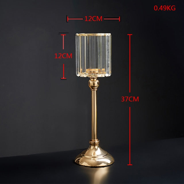 Crystal Candle Holders Candle Lantern Gold Candle Holders Wedding Centerpieces Center Table Candlesticks Parties Home Decor