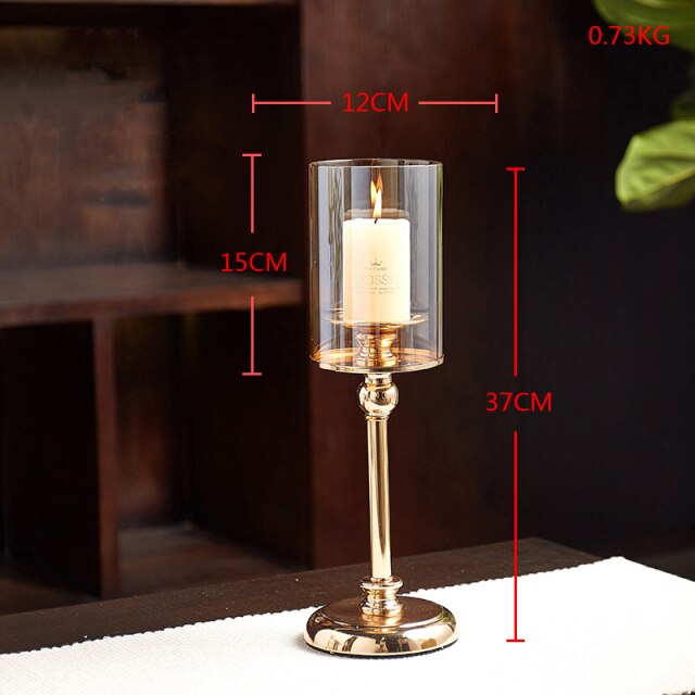 Crystal Candle Holders Candle Lantern Gold Candle Holders Wedding Centerpieces Center Table Candlesticks Parties Home Decor