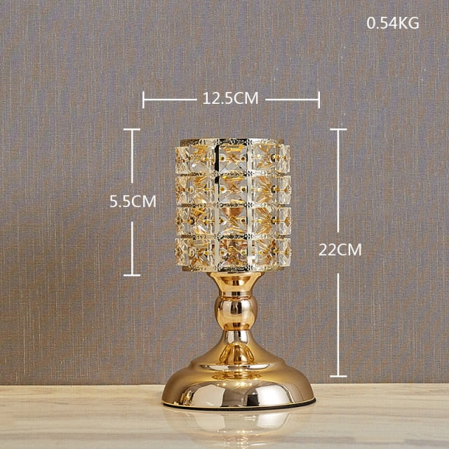 Crystal Candle Holders Candle Lantern Gold Candle Holders Wedding Centerpieces Center Table Candlesticks Parties Home Decor