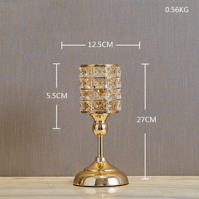 Crystal Candle Holders Candle Lantern Gold Candle Holders Wedding Centerpieces Center Table Candlesticks Parties Home Decor