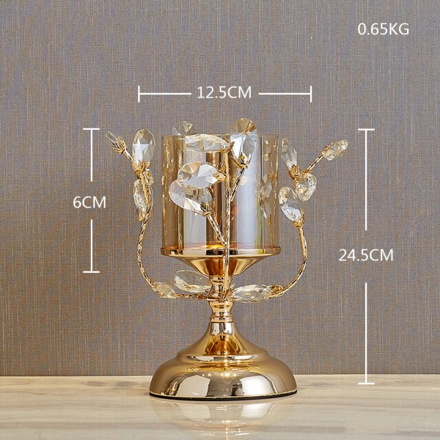 Crystal Candle Holders Candle Lantern Gold Candle Holders Wedding Centerpieces Center Table Candlesticks Parties Home Decor