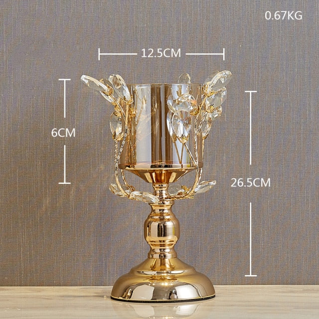 Crystal Candle Holders Candle Lantern Gold Candle Holders Wedding Centerpieces Center Table Candlesticks Parties Home Decor