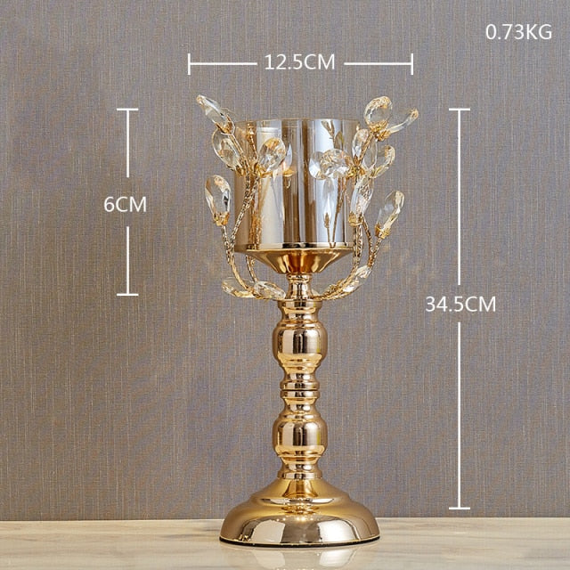 Crystal Candle Holders Candle Lantern Gold Candle Holders Wedding Centerpieces Center Table Candlesticks Parties Home Decor