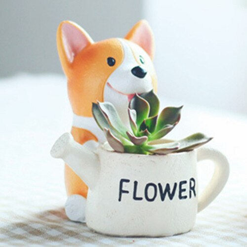 corgi succulent pot Lovely Corgi Dog Shaped Plant Decor