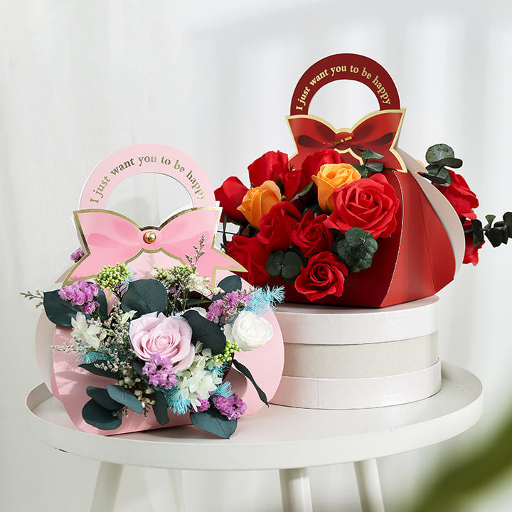 4pcs Flower Rose Bouquet Arrangement Box Container