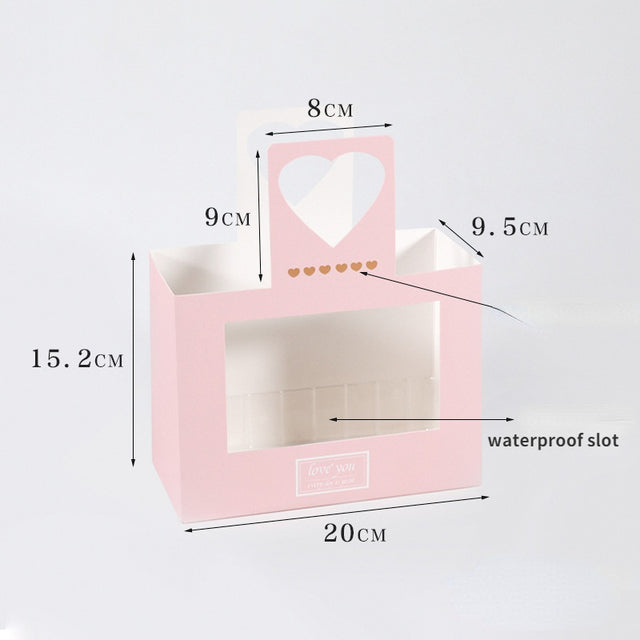 5pcs Rectangular Waterproof Bouquet Flower Arrangement Box