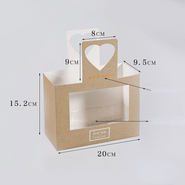 5pcs Rectangular Waterproof Bouquet Flower Arrangement Box