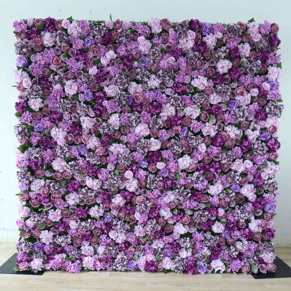 Lavender Dreams purple flower wall backdrop for weddings and events.
